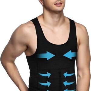 Men’s Compression Body Shaper Undershirt Compression Tank Top Shirt in Large